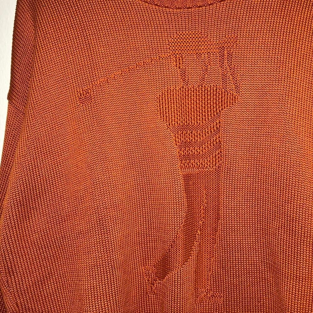 Vintage 80s Golf Knit Burnt Orange Sportswear Grandpa Core Preppy Sweater Large